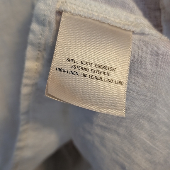 Maeve Linen Off-White Blouse with Tie Detail Size Medium - Picture 3 of 5